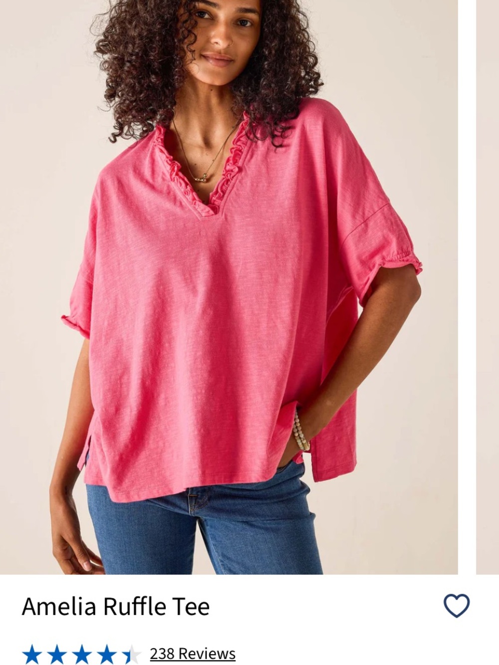 Mersea Amelia raspberry ruffle tee - one size, petite